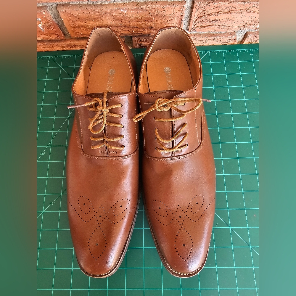 Golaiman Classic Brown Leather Men's Shoes Size 14 - Picture 2 of 9